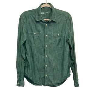 Gap Chambray Worke Forest Green Button Down Shirt